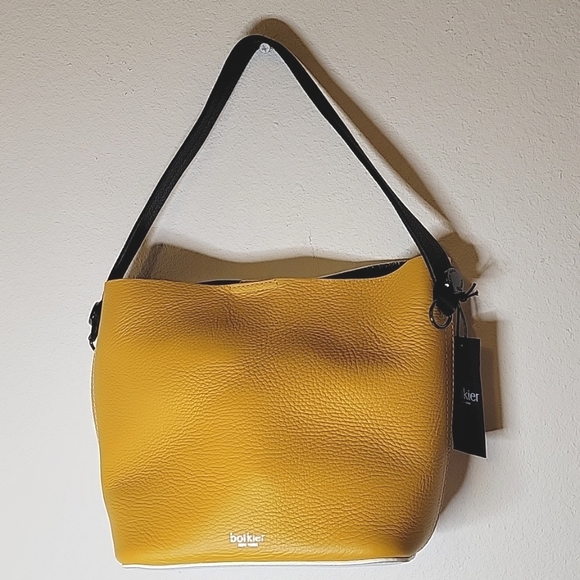 botkier Convertible Bucket Leather Bag, Turmeric Combo, NWT - Picture 5 of 15